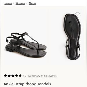 J. Crew ankle strap thong sandals in Black - Size 9